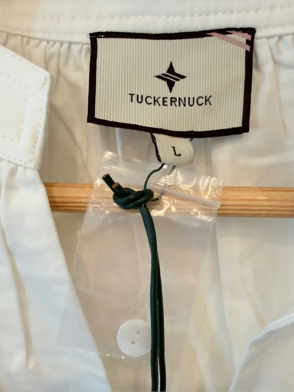 NWT Tuckernuck White Ruthie Split-Neck Puff Sleeve Blouse Size L - Picture 6 of 11